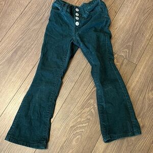 Girls size 6 dark green flared corduroy pants